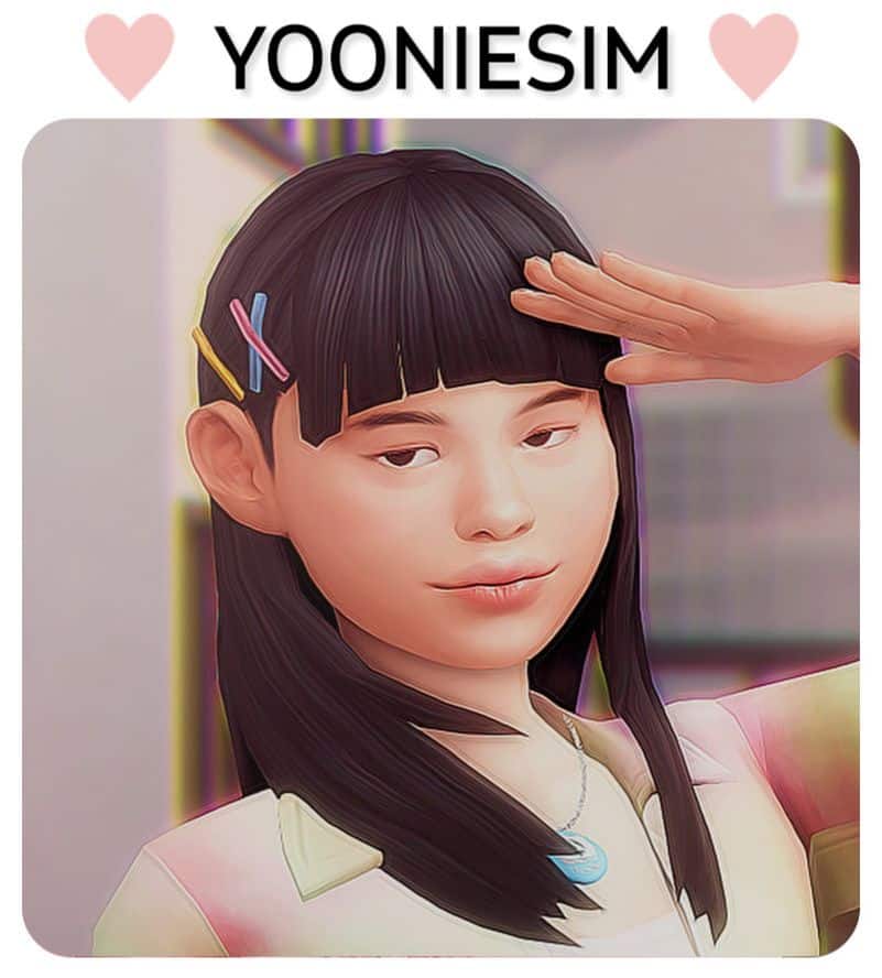 female sims with bangs and straight hair