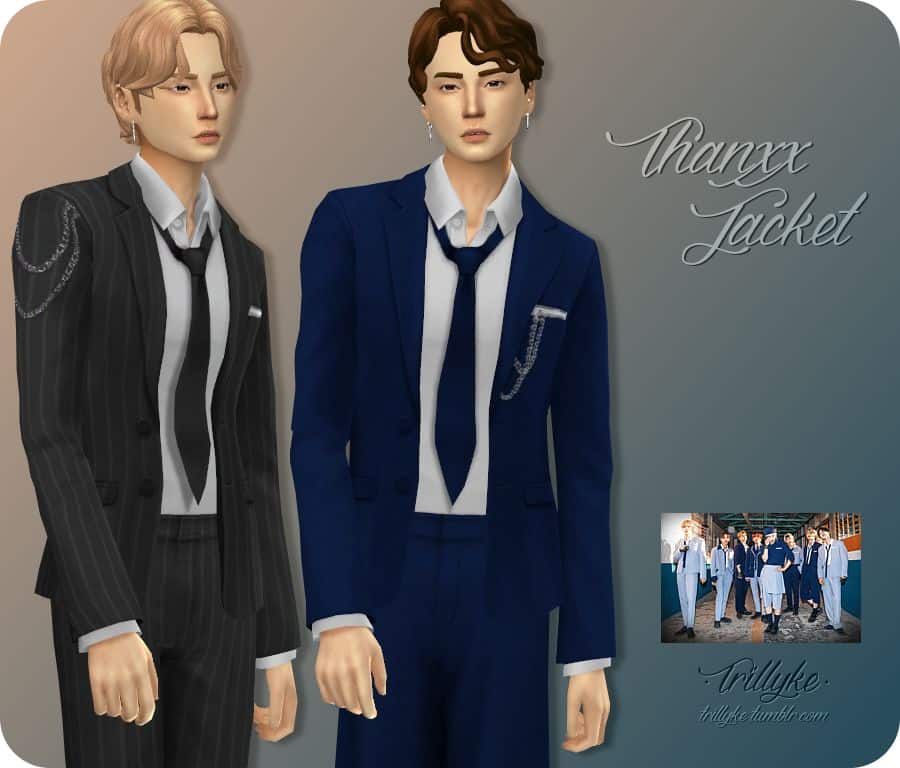 male sims wearing modern suits