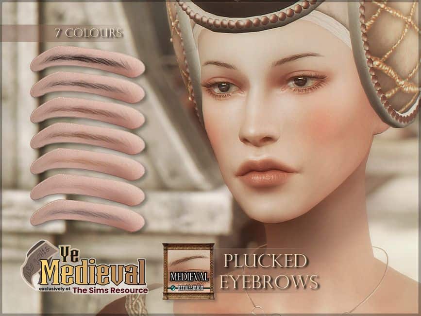 thin plucked medieval eyebrows