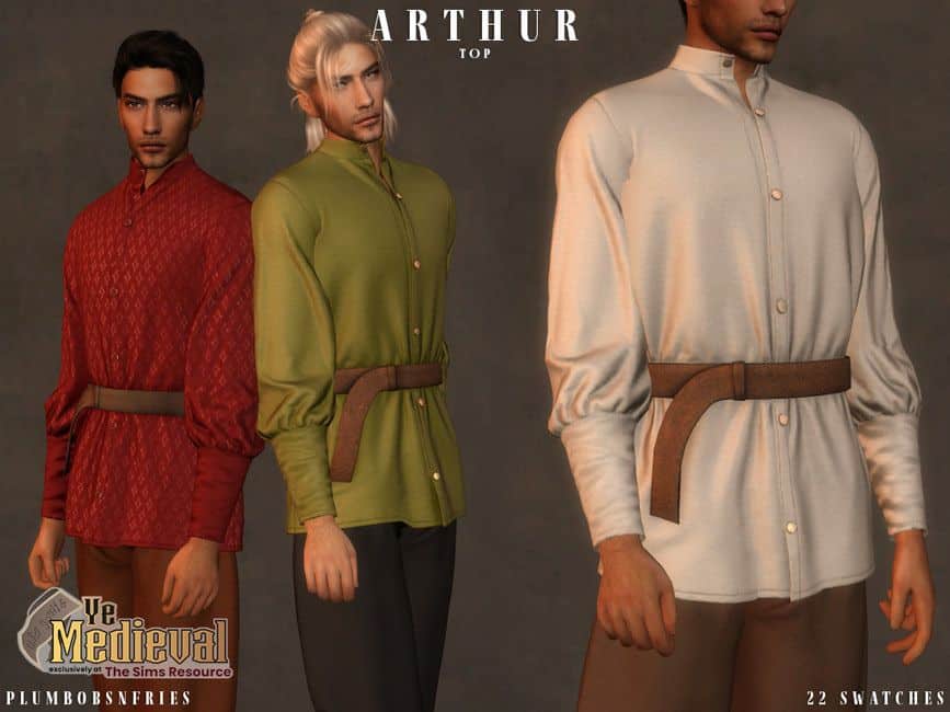 trio of males wearing medieval tops