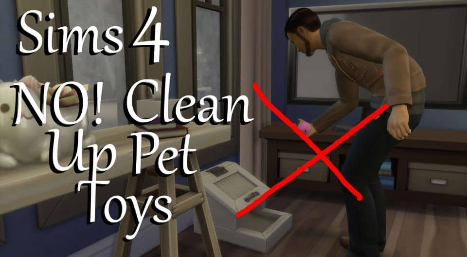 sim forbidden to pick up dog toy