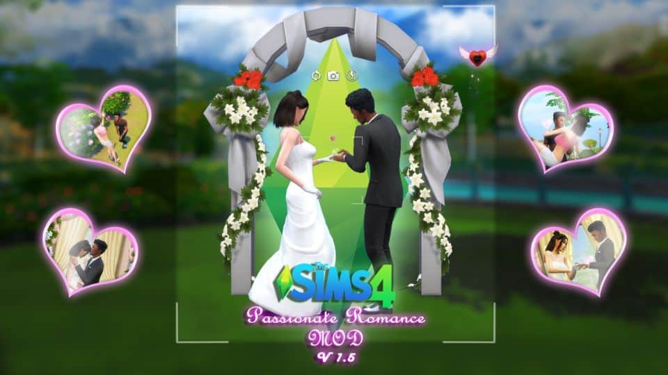sim couple getting married outdoors