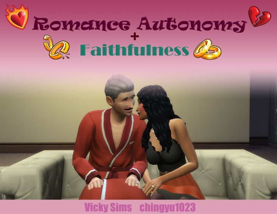 sim couple about to kiss on couch