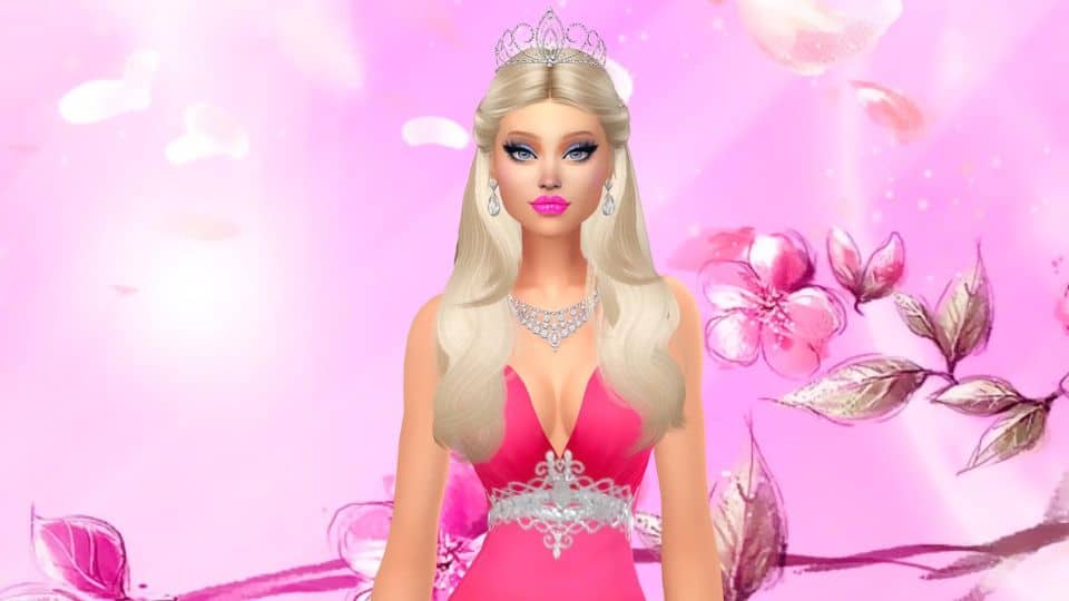 Barbie with blond hair and crown