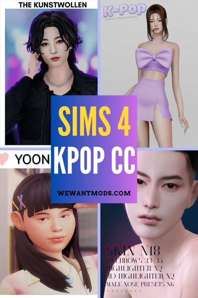 sims 4 Kpop cc Pinterest pin