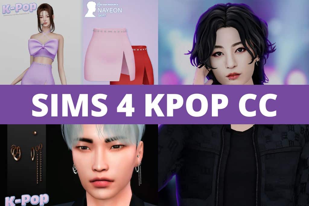 sims 4 Kpop cc collage