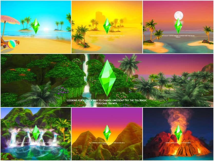 collage tropical landscapes