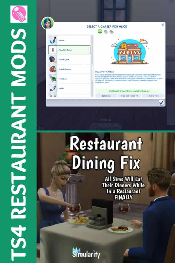 sims 4 restaurant mods Pinterest pin