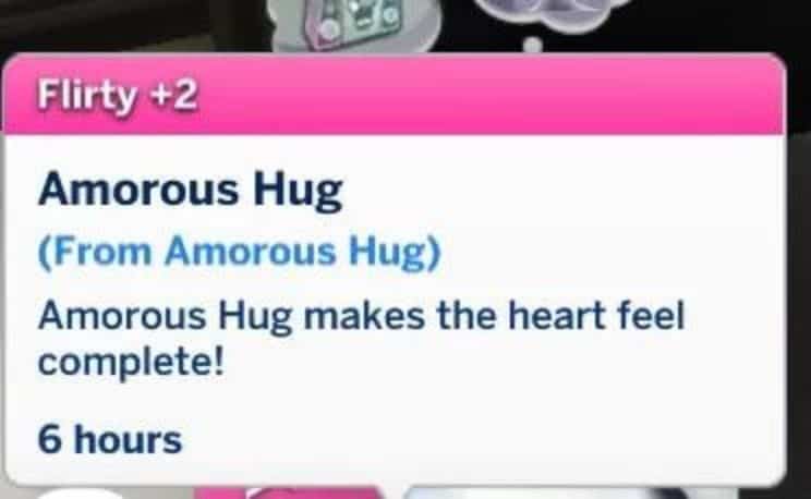 amorous hug moodlet