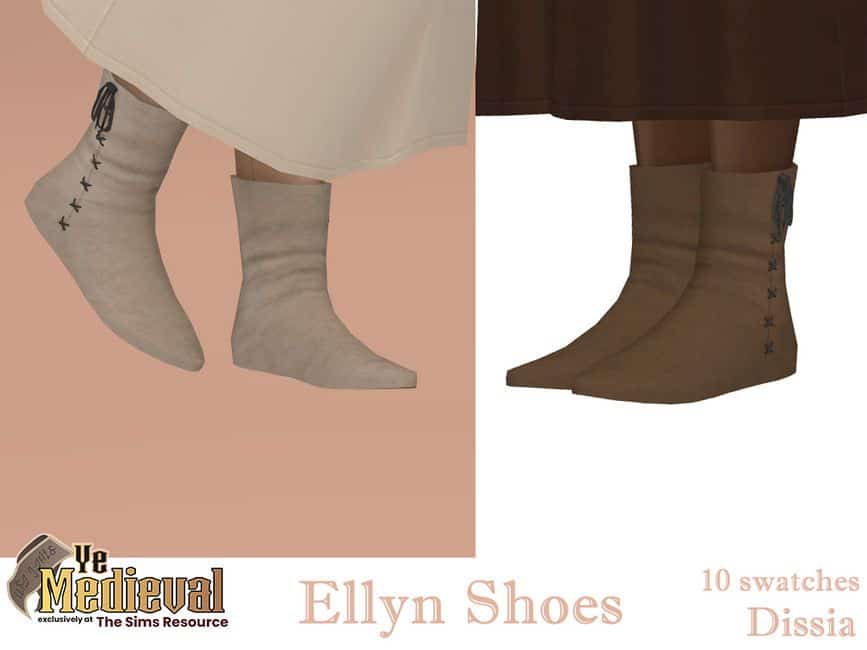 beige and brown medieval suede shoes