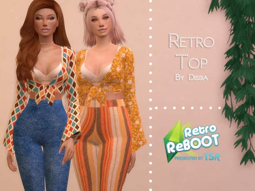 sims 4 70s retro top