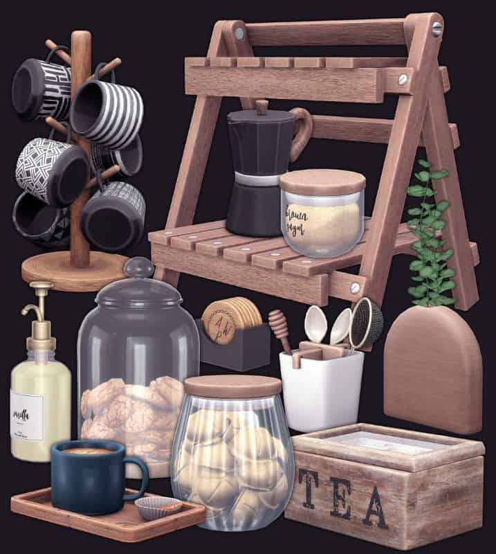 collection of tea and coffee clutter pieces