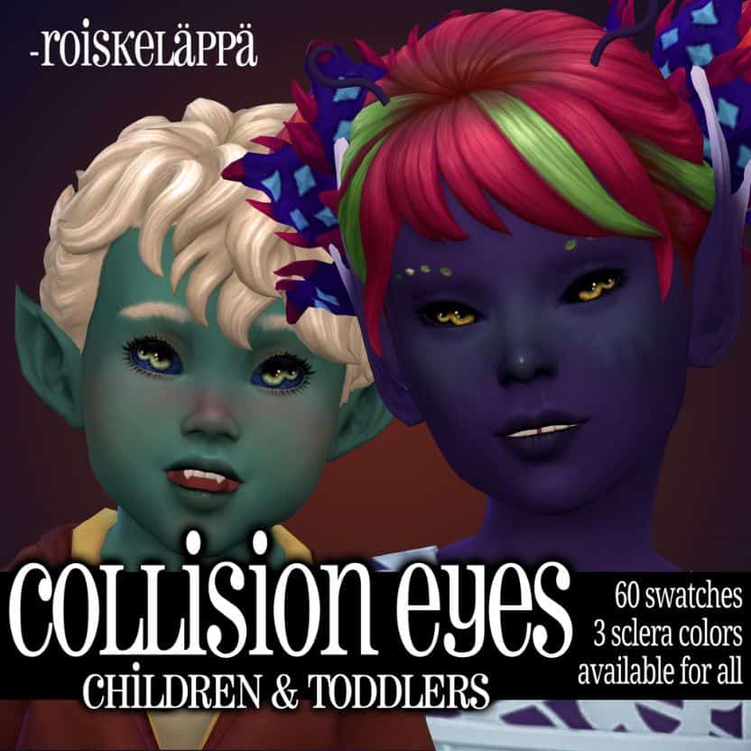 two alien sims sporting collision eyes