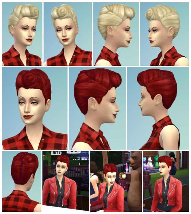 collage of Elvis style female hair
