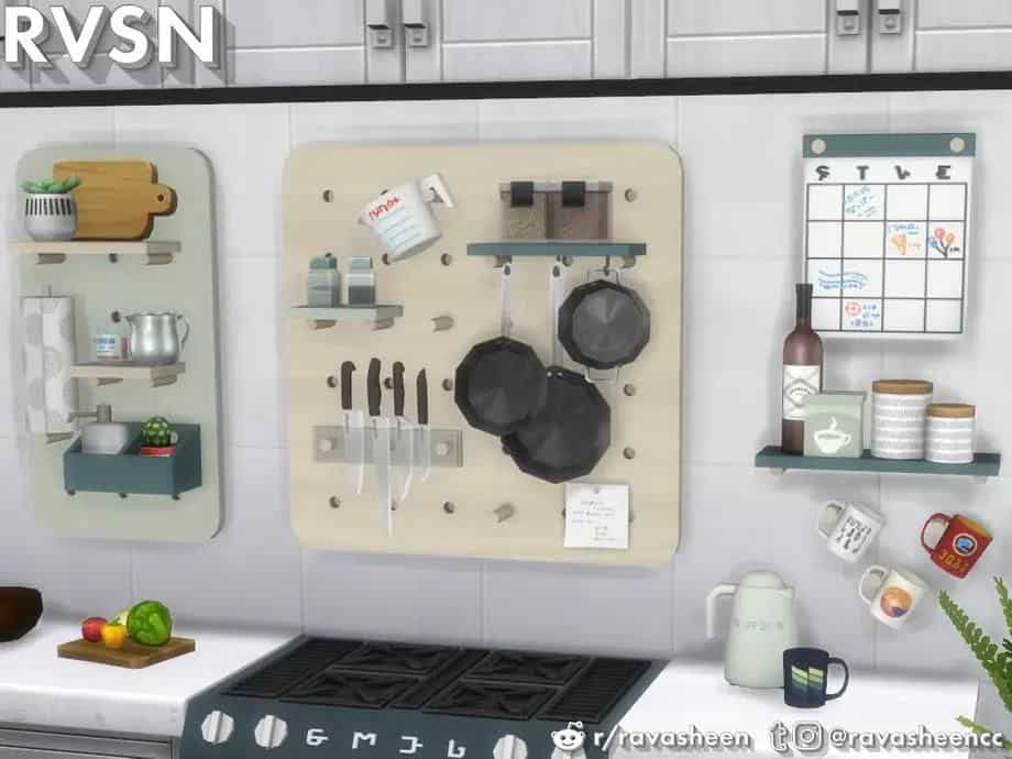 kitchen wall hanging clutter items