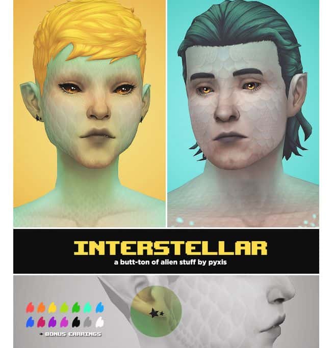 alien sims with scaly reptilian skins