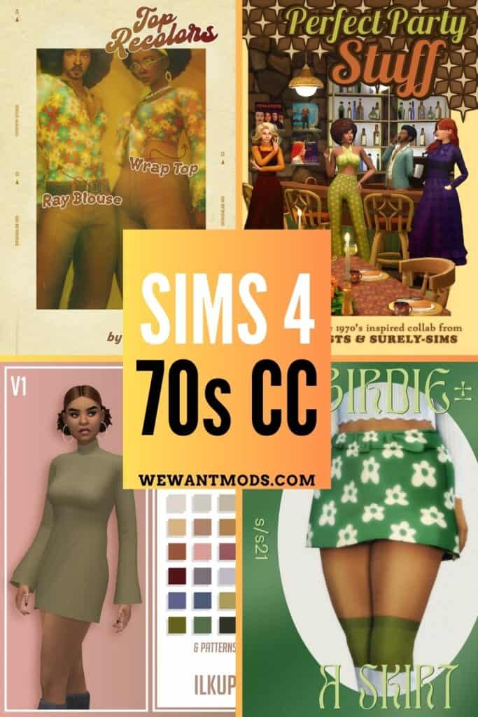 sims 4 70s cc Pinterest pin