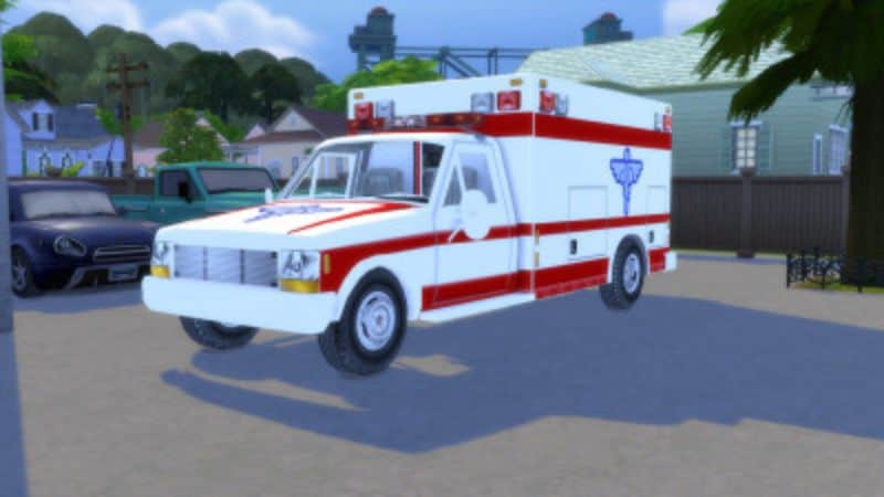 ambulance in parking lot