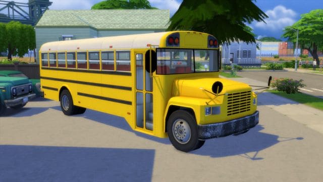 school bus in parking lot