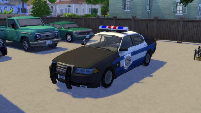 police car in parking lot