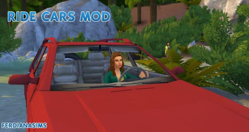 woman sim behind the wheel of red car