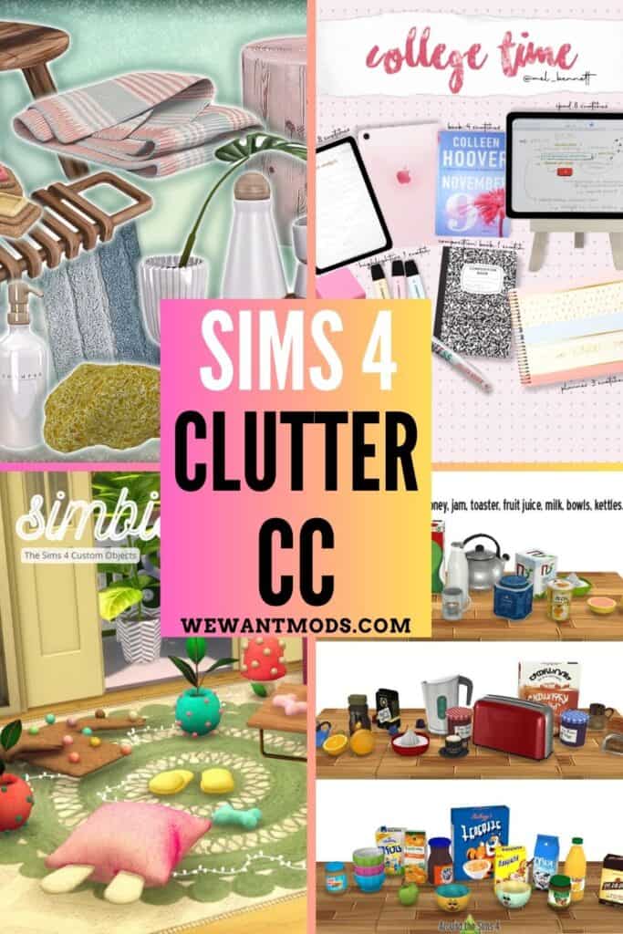 sims 4 clutter cc Pinterest pin