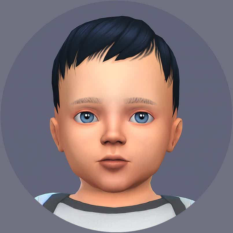 male infant sim with bright blue eyes cc