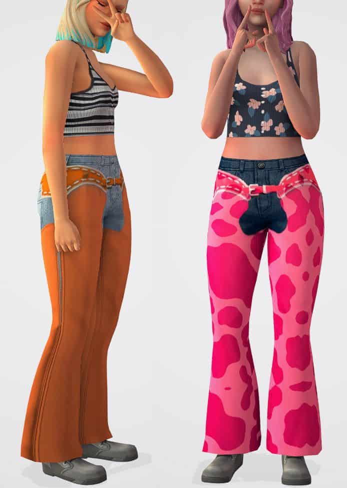 female sims wearing classic chaps