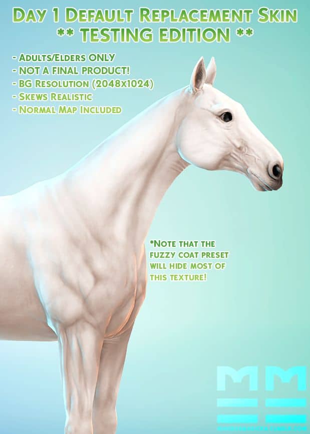 white horse with default replacement skin