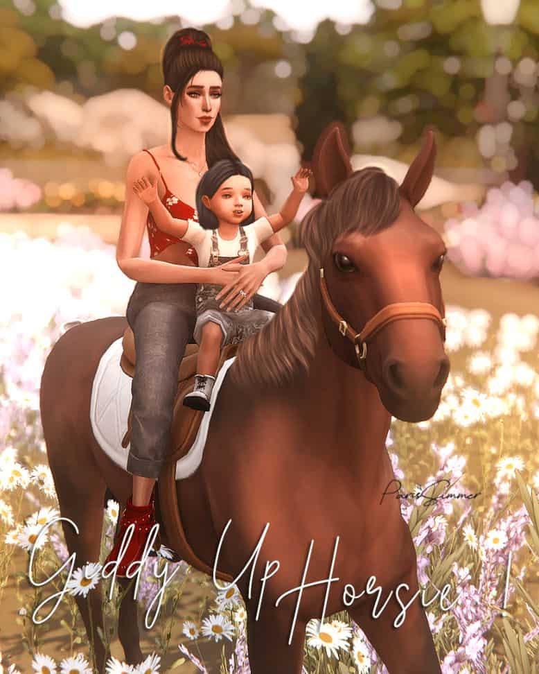 family time with horse pose pack