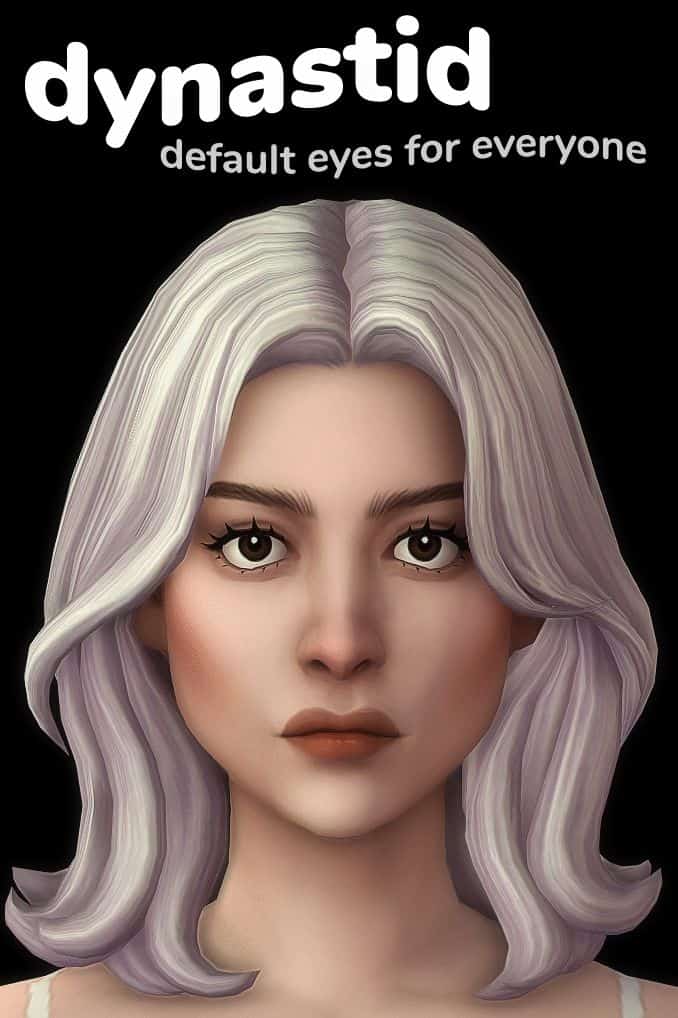 blond female sim with striking brown eyes