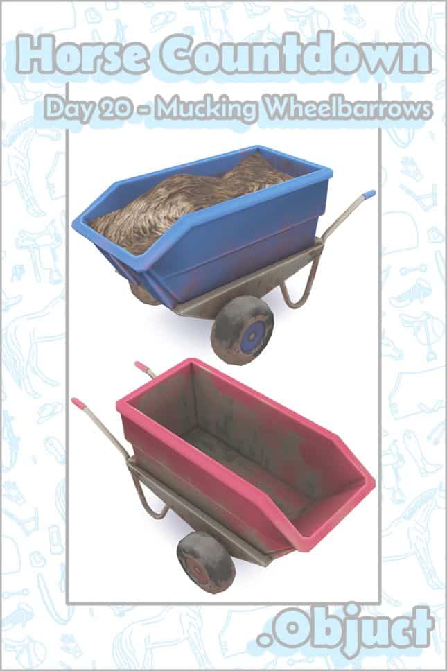 blue and red wheelbarrows