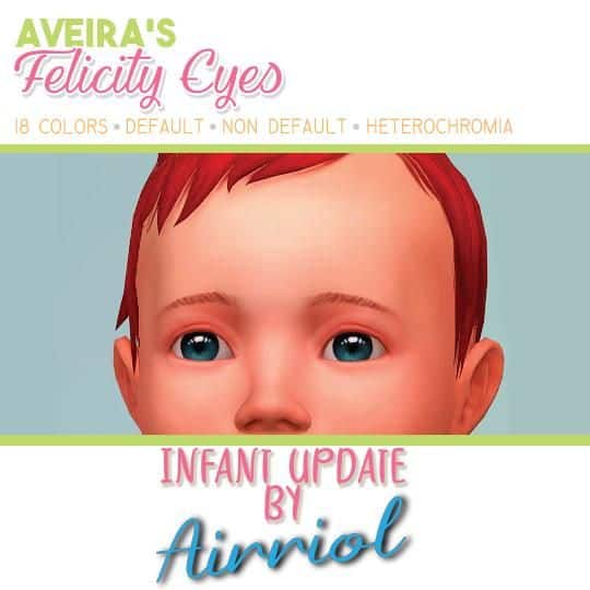 close up of infant sim with reflective eyes