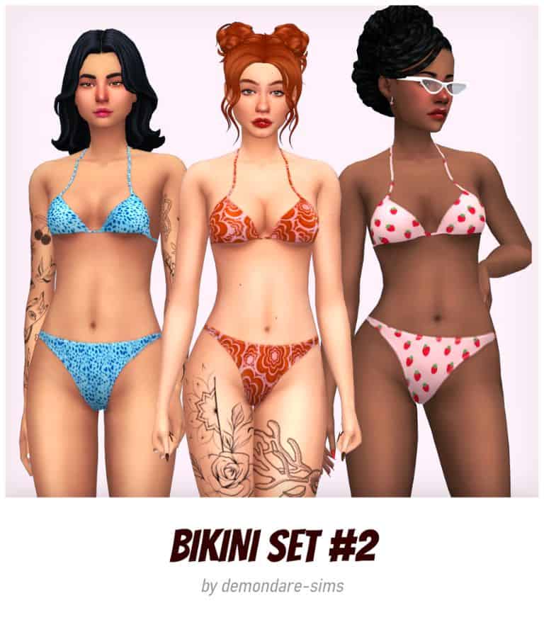 female sims modeling high cut bikinis