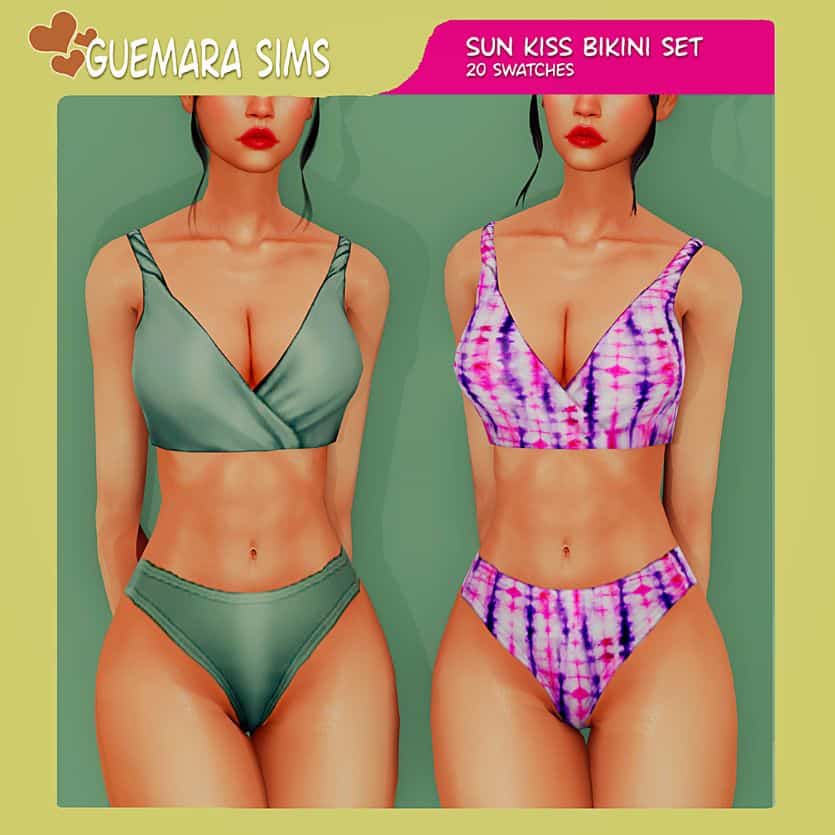 two female sims in bikinis