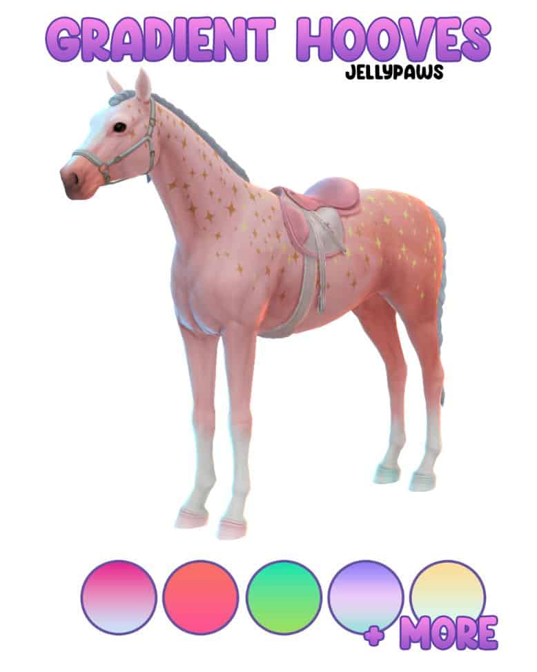 pink horse with gradient hooves