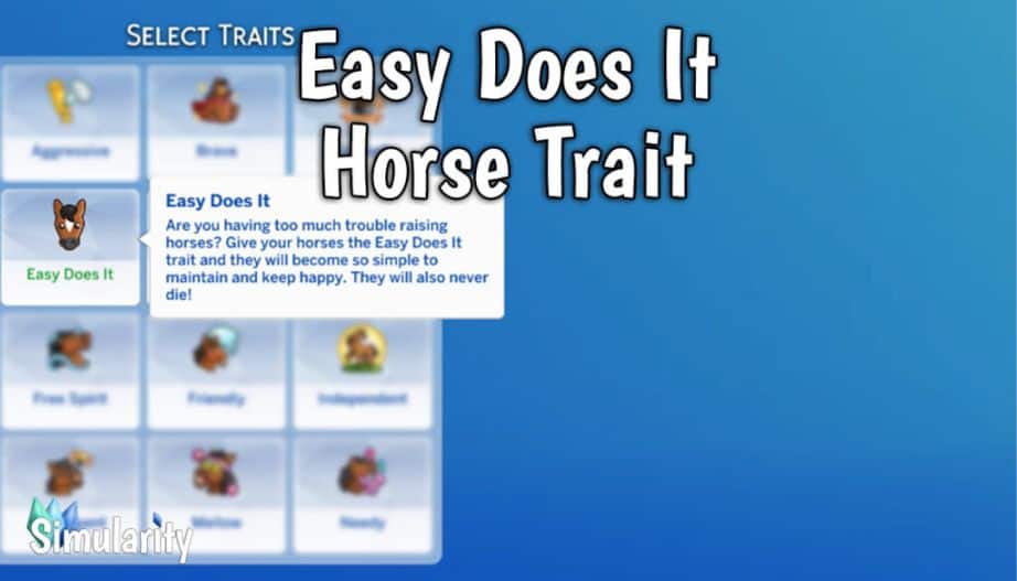 cas trait menu for sims 4 horses