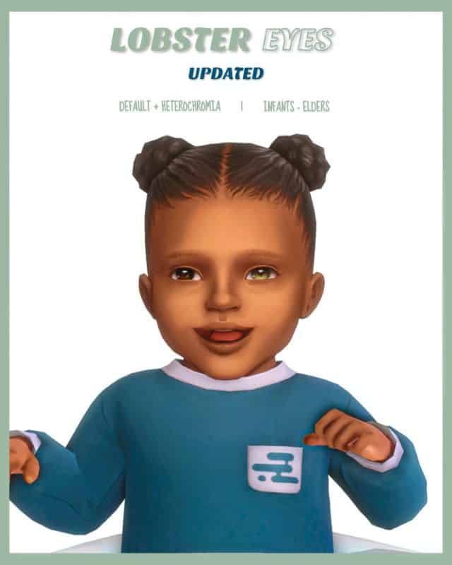 female infant sim with heterochmia eyes