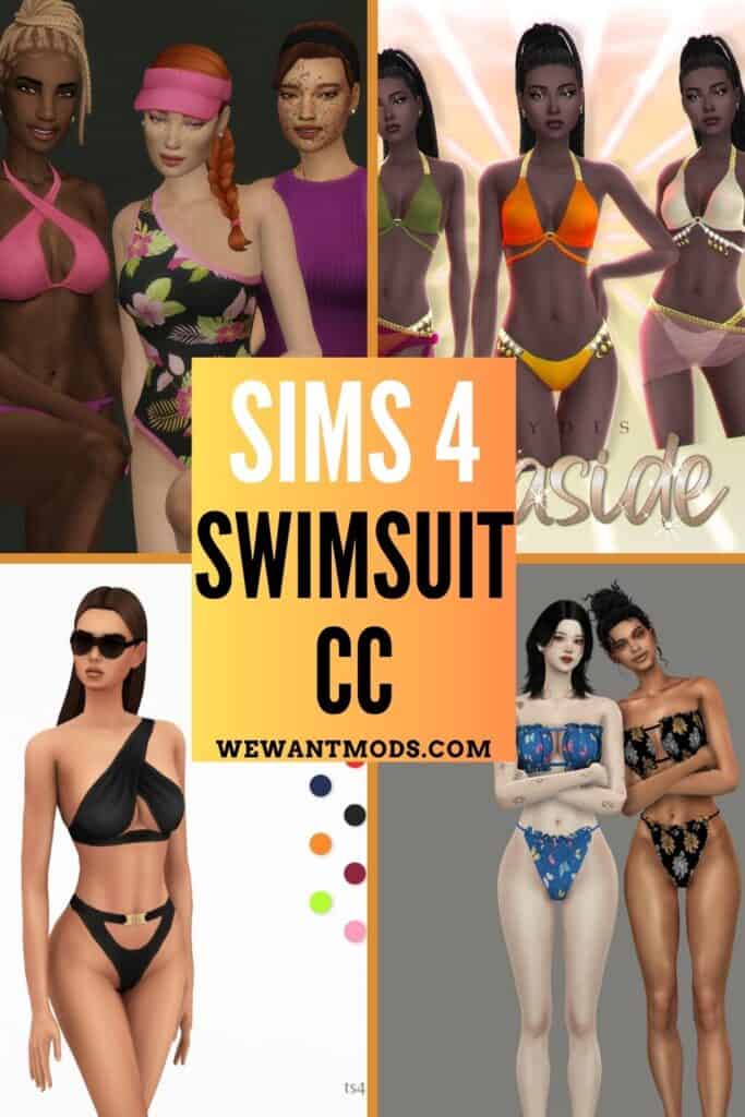 sims 4 swimsuit cc Pinterest pin