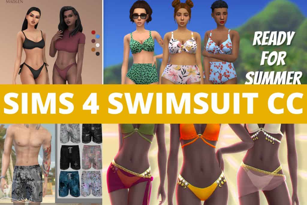 23 Sims 4 Swimsuit CC Bikinis One Piece Board Shorts We