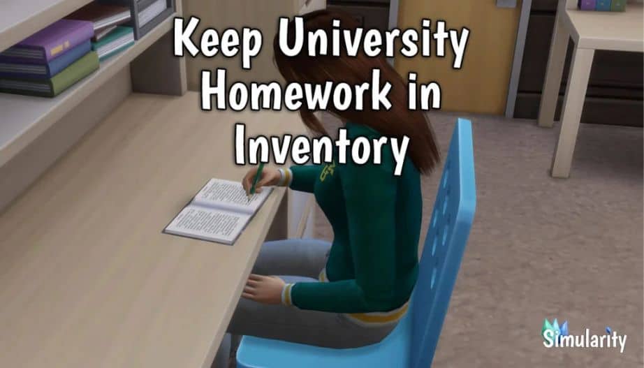 girl sim writing in notebook