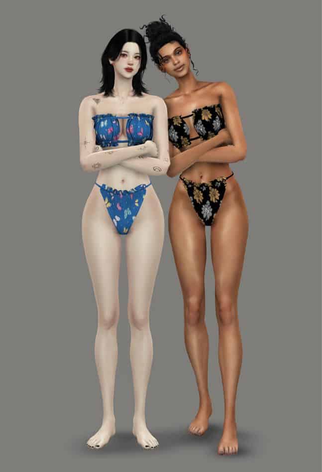 sims 4 strapless and high cut bikinis cc