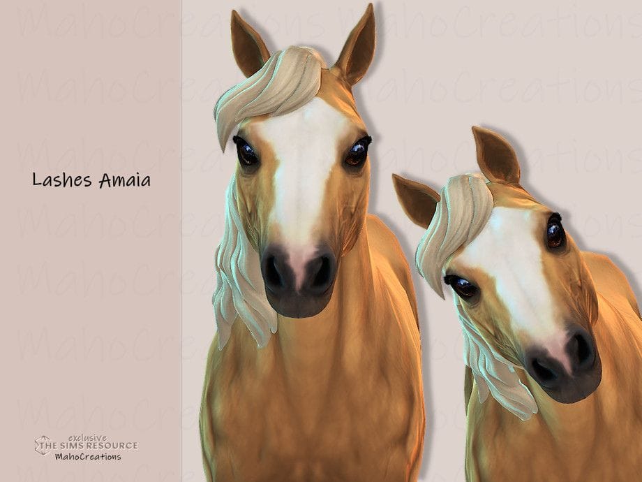 tan horses with short bushy eyelashes
