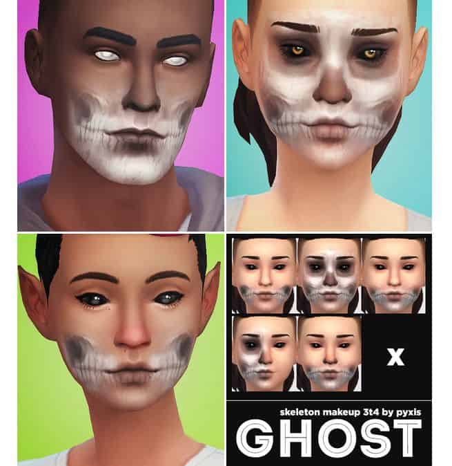 facial ghost makeup for sims