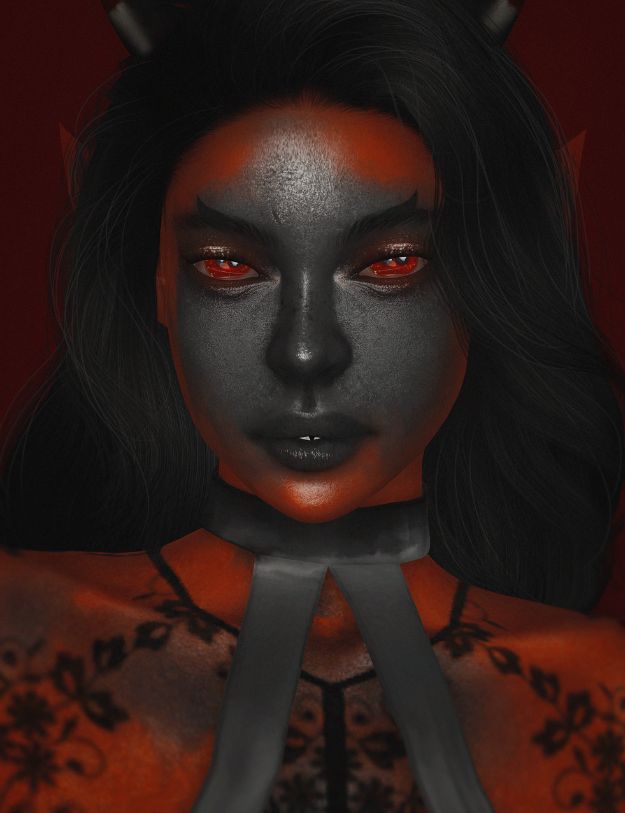 devil-like female sim