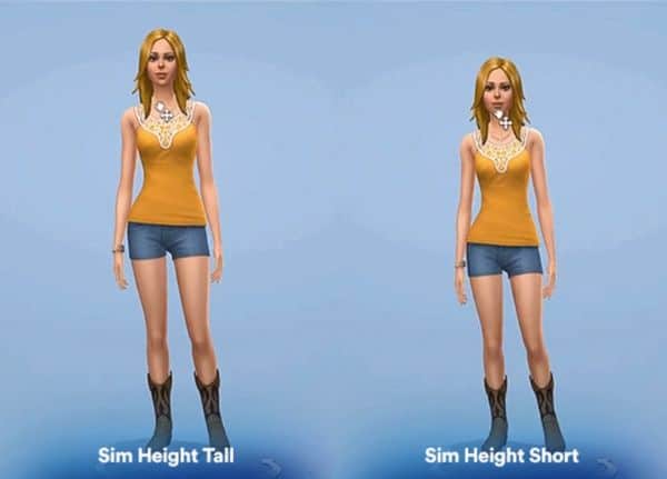 side by side female sim different height