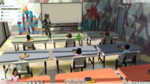 sim kids in classroom