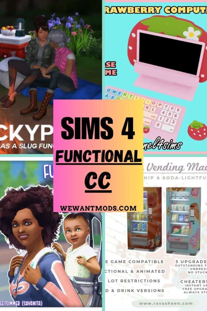 sims 4 functional cc Pinterest pin