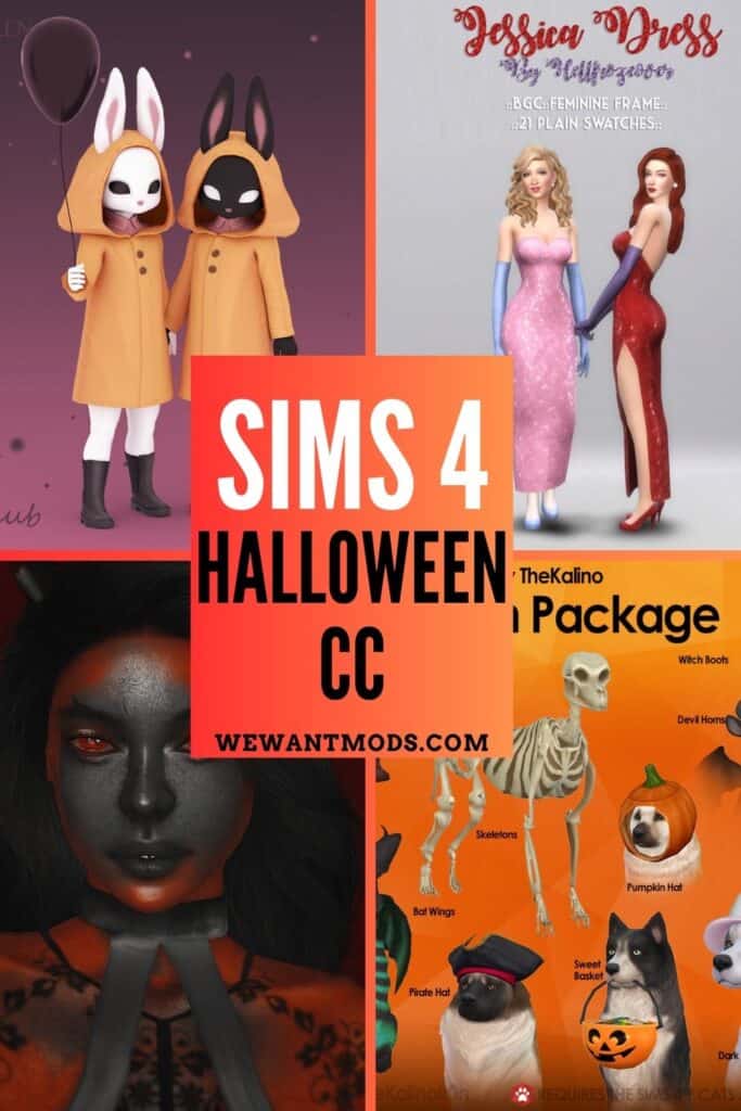 sims 4 Halloween cc Pinterest pin