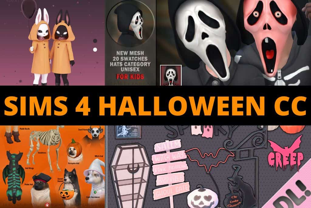 sims 4 Halloween cc collage